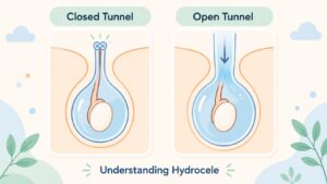 Hydrocele in babies: closed tunnel vs open tunnel diagram