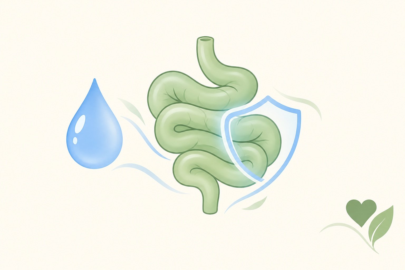 Illustration of a baby's bowel and milk drop for an NEC article