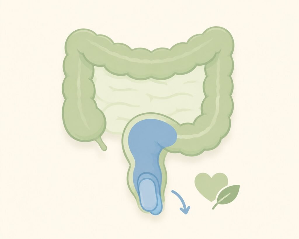 Rectal prolapse in children (रेक्टल प्रोलैप्स) - illustration of a child lower bowel with the rectum lining turning out